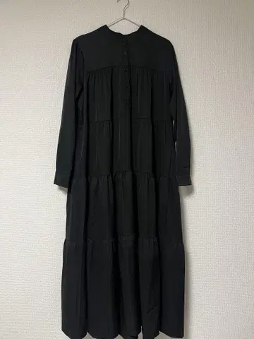 melange 블랙 긴팔 셔츠 원피스