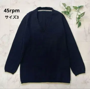45rpm umii908 울 100% 풀오버 니트 사이즈 3 네이비