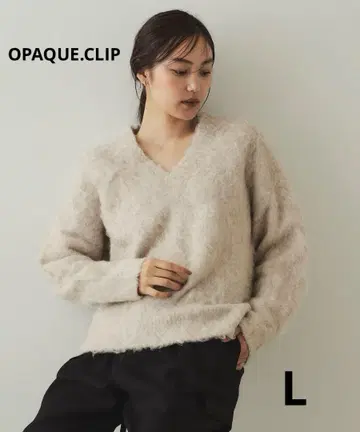 OPAQUE.CLIP 알파카 혼방 V넥 니트