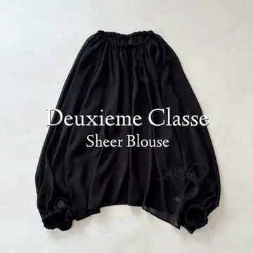 23AW 정가 25300엔 두지엠 클라세 Sheer 블라우스 블랙