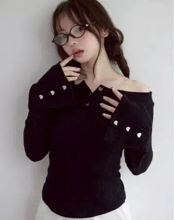 당일 발송 andmary Dorothy heart tops black