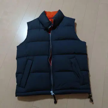 블랙 다운 베스트 오렌지 안감 유니클로 따뜻한 방한복