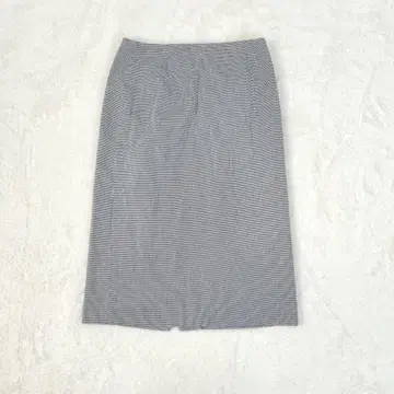 언타이틀 체크 무늬 무릎 기장 스커트/안감 있음 백 슬릿 오피스