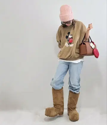 새상품 riru_select Disney 피그먼트 미키 맨투맨