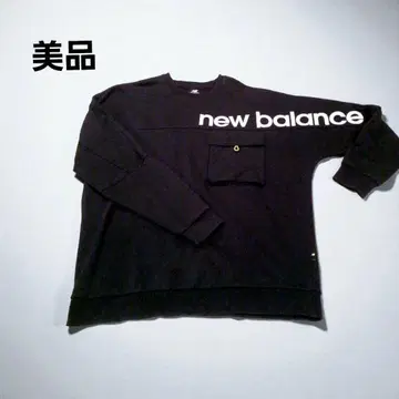 [새상품급] new balance 블랙 맨투맨 big 로고 L