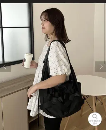 블랙 나일론 숄더백