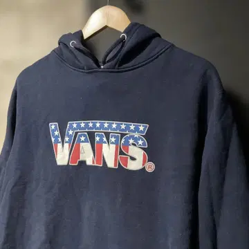 VANS 반스 로고 프린트 후드티 네이비 XL 성조기 컬러
