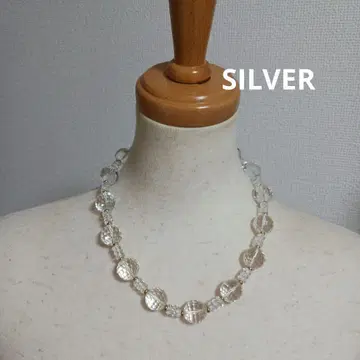 크리스탈? 수정? SILVER 목걸이
