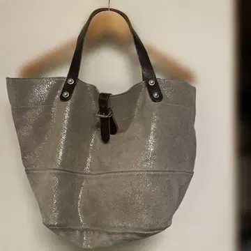 estellon 광택 스웨이드 토트백