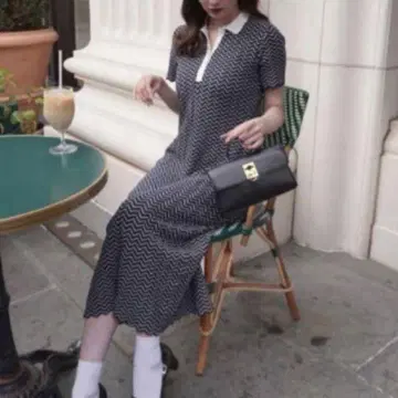 Her lip to Scalloped Polo Dress 네이비 / M