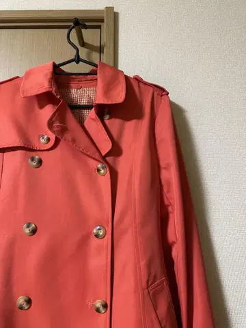 오렌지 더블 브레스트 트렌치코트 hunch