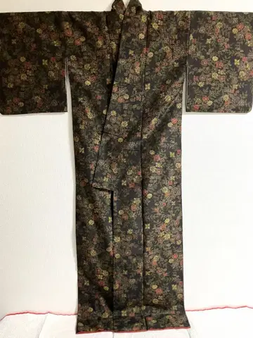 오시마 명주 이중 기모노 순수 실크 톨 사이즈
