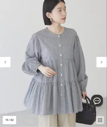 아메리칸 홀릭 티어드 개더 블라우스 L