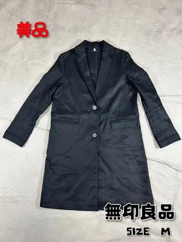 무인양품 새상품급 마 혼방 롱 코트 M 사이즈 블랙