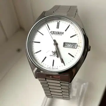 CITIZEN 시티즌 크리스탈7 빈티지 자동 와인딩 손목시계 실버