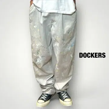 00s DOCKERS 2턱 치노 트라우저 34 페인트 물감 1점