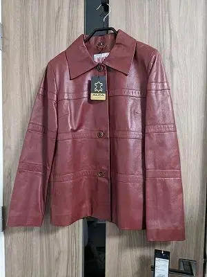 149 미사용 새상품 택 포함 램 가죽 양가죽 리얼 가죽 블루종 코트