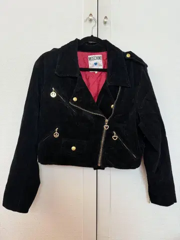 moschino jeans 벨로아 코듀로이 라이더 자켓