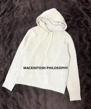 매킨토시 철학 라쿤 후드티 니트 복슬복슬 베이지 계열