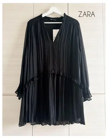 미사용 새상품 ZARA 플리츠 튜닉 원피스