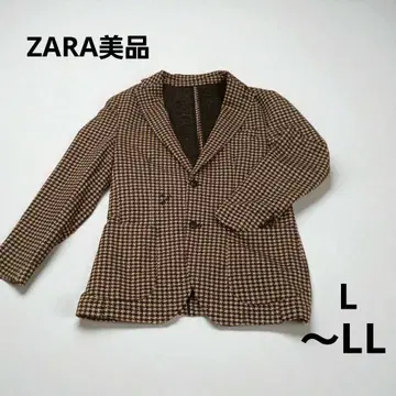[ 새상품급 ] ZARA 하운드투스 체크 패턴 테일러드 자켓 40