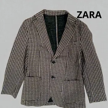 [ 새상품급 ] ZARA 하운드투스 체크 패턴 테일러드 자켓 40