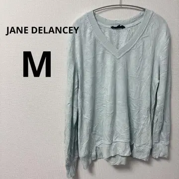 JANE DELANCEY 라이트 블루 V넥 니트 [ M ] 여성용