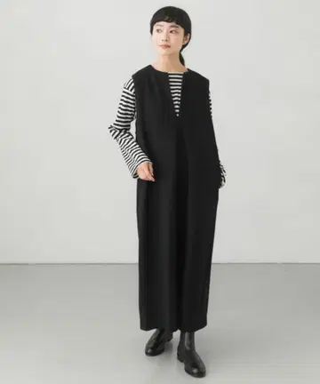 카구레 울 스무스 박스 원피스 0size 블랙