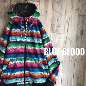 BLUE BLOOD 블루 브래드 올 패턴 파커 소프트쉘 후디