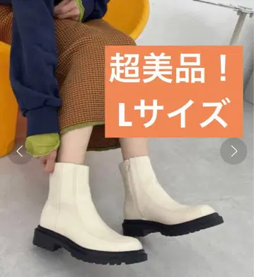 [새상품급] 오리엔탈 트래픽 숏부츠 통굽 L 아이보리 화이트