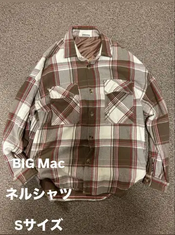 BIG MAC 체크 무늬 플란넬 셔츠 S 사이즈