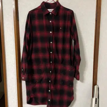 아놀드 파머 빨간색 블랙 체크풍 셔츠 원피스
