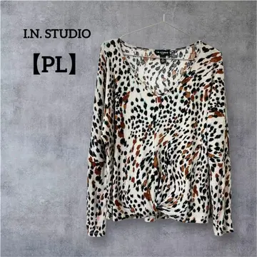 I.N. STUDIO [ PL ] 애니멀 프린트 긴팔 니트 소매 버튼