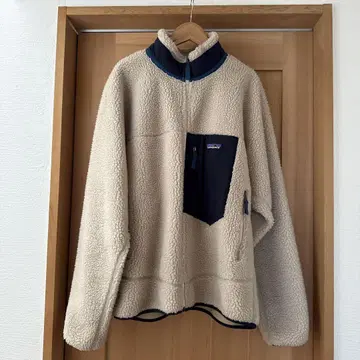patagonia 플리스 자켓 M 베이지/네이비