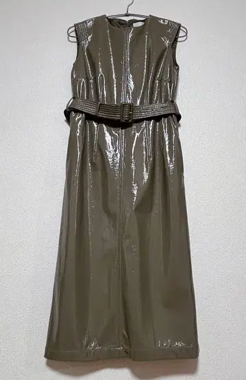 셀포드 벨트 인조 가죽 원피스