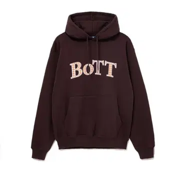 BOTT 로고 다크 브라운 후드티