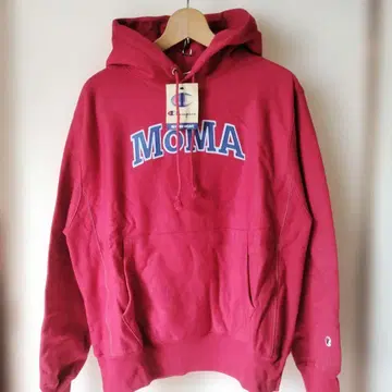 미사용 MoMA 챔피온 리버스 위브 후드티 후디 빨간색