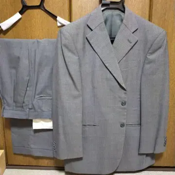 FONE 오더메이드 그레이 스트라이프 비즈니스 정장 세트 남성용