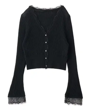 [ 블랙 1개 남음 ] 코코딜 택 포함 새상품 시어 리브 레이스 가디건