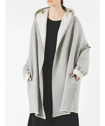 [ 새상품급 ] 미즈이로 인드 맨투맨 후드 부착 정원/드레이프 가디건