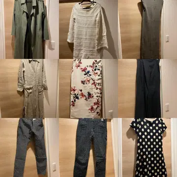 총액 약 50000엔 ZARA 올리브 그린 트렌치코트 외 9점 세트