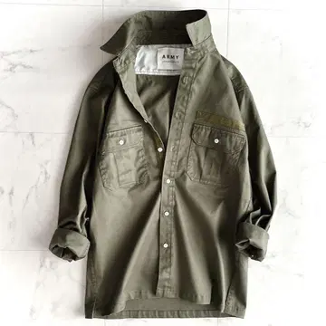 UPPER HIGHTS ARMY 밀리터리 셔츠 카키