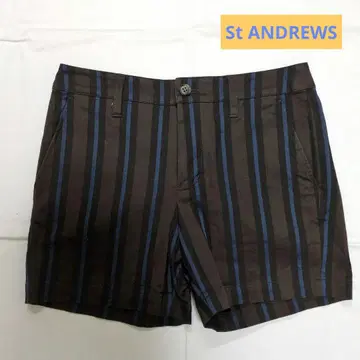 [ St ANDREWS ] 브라운 파랑 스트라이프 숏팬츠