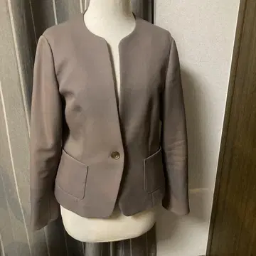 베이지 노카라 자켓