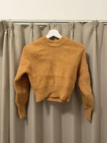 M_ moussy 컴팩트 니트 상의 M 사이즈 머스타드
