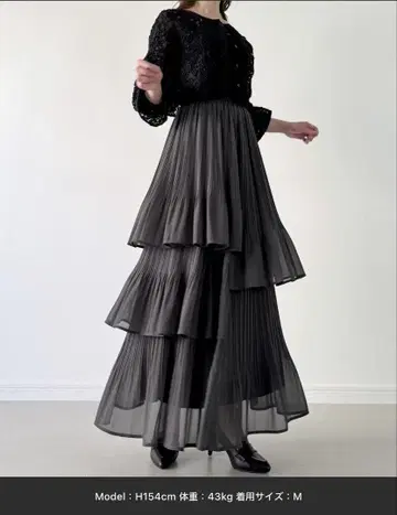 가격 인하 중! JUNOAH 플리츠 캉캉 스커트 그레이 M 사이즈