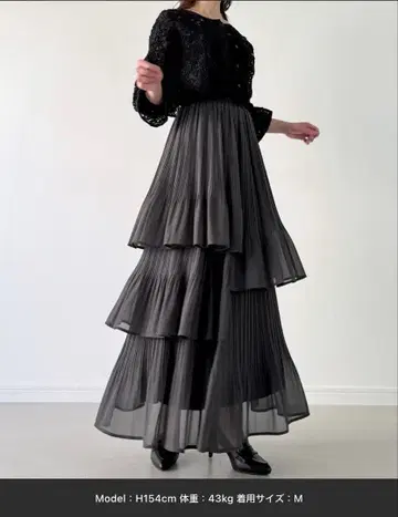 가격 인하 중! JUNOAH 플리츠 캉캉 스커트 그레이 M 사이즈