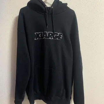 XLARGE 블랙 후드티 후드 부착