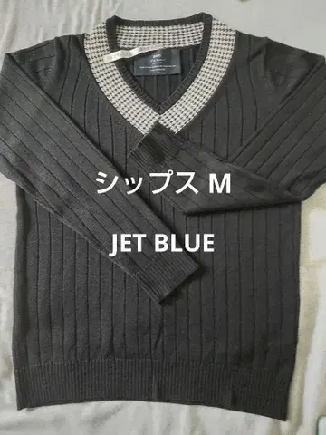 SHIPS JET BLUE 블랙 니트 스웨터 M 사이즈