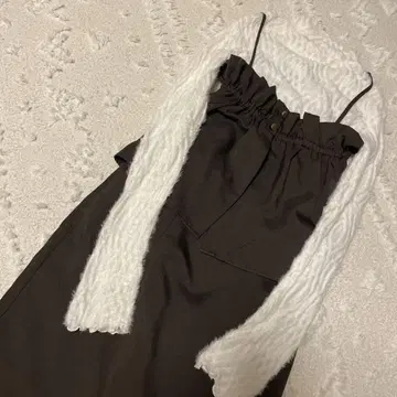 셋업 브라운 롱 스커트